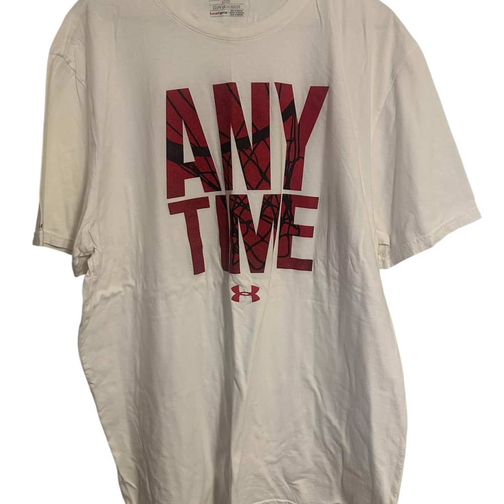 Under Armour White Tee with Red Graphic